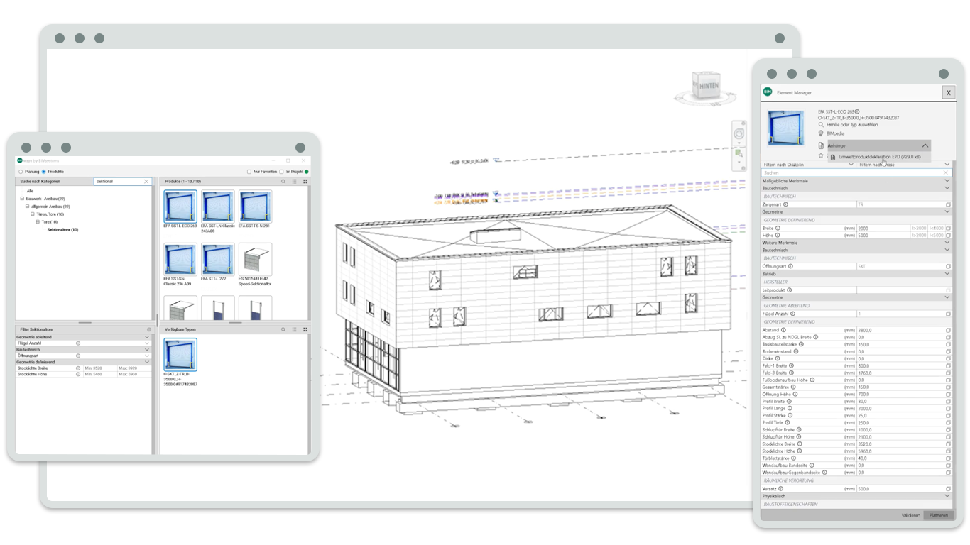 BIM-System für Herstellende | Datenmodell mit Familiennavigator, Elementmanager und weiteren BIM Power Tools.